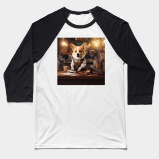 Barista Corgi Baseball T-Shirt